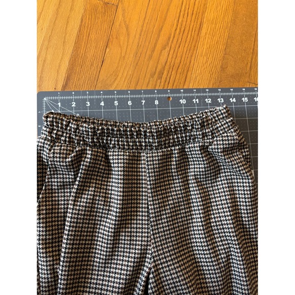 A New Day Womens Houndstooth Elastic Waist Straight Leg Pants Brown Black Small - Picture 2 of 5